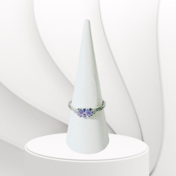 BP STERLING CLUB LAVENDER CUBIC ZIRCONIA RING (Size 8) - Picture 2 of 7